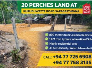 20 Perches Valuable Land for Sale at Kuruduwatte Road, Sapagasthenna