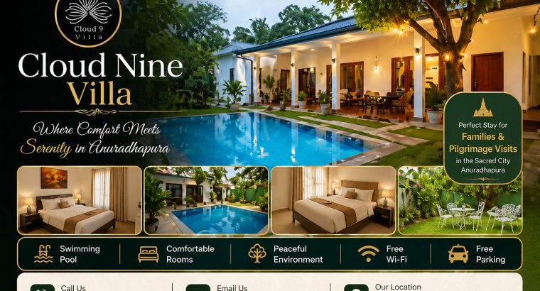 Cloud Nine Villa – Your Gateway to Anuradhapura’s Heritage